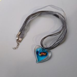 Blue heart necklace